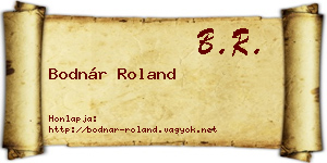 Bodnár Roland névjegykártya